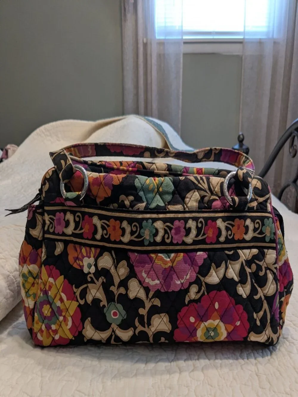 Vera Bradley Tan Quilted Floral Purse